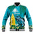 Blue Iguana Cayman Islands Baseball Jacket Turquoise Tropical Vibes - Wonder Print Shop