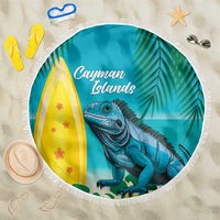 Blue Iguana Cayman Islands Beach Blanket Turquoise Tropical Vibes - Wonder Print Shop
