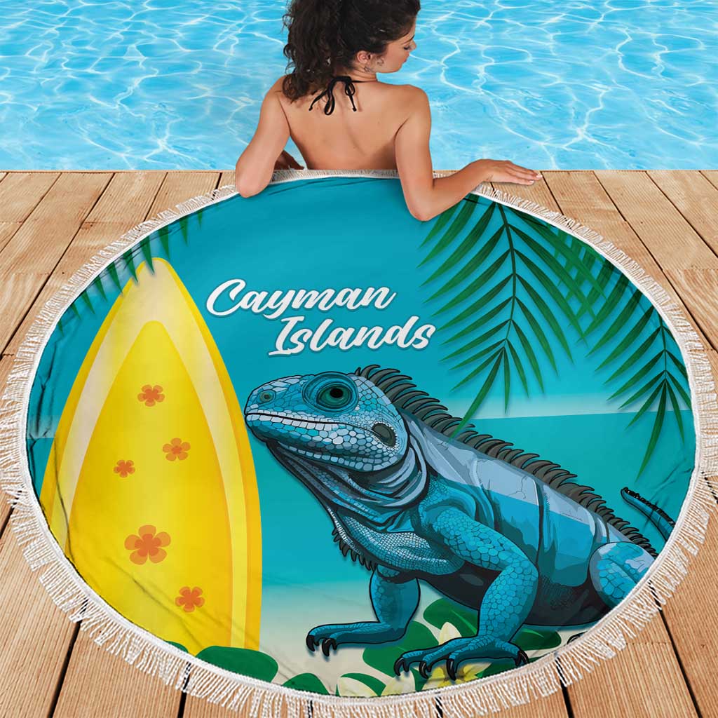 Blue Iguana Cayman Islands Beach Blanket Turquoise Tropical Vibes - Wonder Print Shop