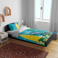 Blue Iguana Cayman Islands Bedding Set Turquoise Tropical Vibes - Wonder Print Shop