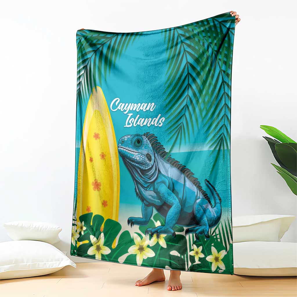 Blue Iguana Cayman Islands Blanket Turquoise Tropical Vibes