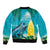 Blue Iguana Cayman Islands Bomber Jacket Turquoise Tropical Vibes - Wonder Print Shop