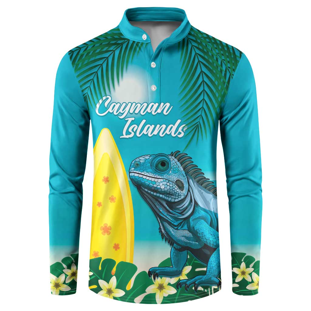 Blue Iguana Cayman Islands Button Sweatshirt Turquoise Tropical Vibes - Wonder Print Shop