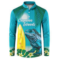 Blue Iguana Cayman Islands Button Sweatshirt Turquoise Tropical Vibes - Wonder Print Shop