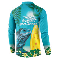 Blue Iguana Cayman Islands Button Sweatshirt Turquoise Tropical Vibes - Wonder Print Shop