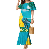 Blue Iguana Cayman Islands Family Matching Mermaid Dress and Hawaiian Shirt Turquoise Tropical Vibes - Wonder Print Shop