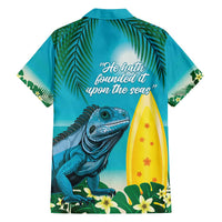 Blue Iguana Cayman Islands Family Matching Off Shoulder Short Dress and Hawaiian Shirt Turquoise Tropical Vibes - Wonder Print Shop