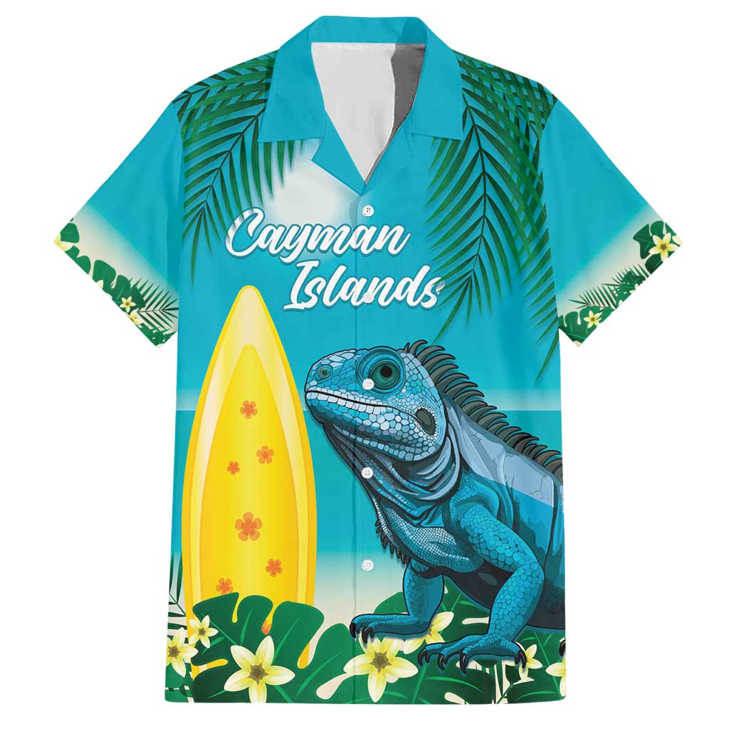 Blue Iguana Cayman Islands Family Matching Short Sleeve Bodycon Dress and Hawaiian Shirt Turquoise Tropical Vibes - Wonder Print Shop