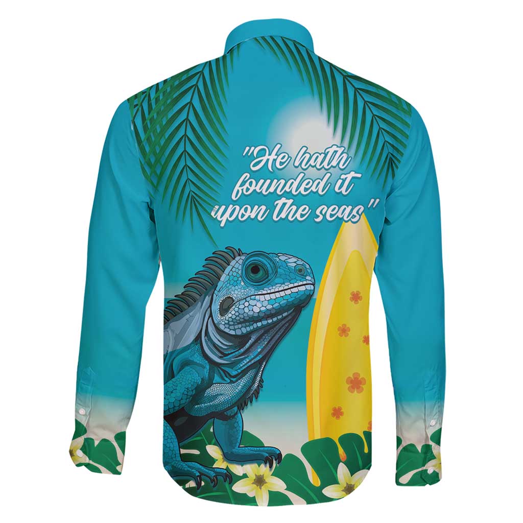 Blue Iguana Cayman Islands Family Matching Short Sleeve Bodycon Dress and Hawaiian Shirt Turquoise Tropical Vibes - Wonder Print Shop
