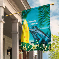 Blue Iguana Cayman Islands Garden Flag Turquoise Tropical Vibes - Wonder Print Shop