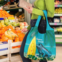 Blue Iguana Cayman Islands Grocery Bag Turquoise Tropical Vibes