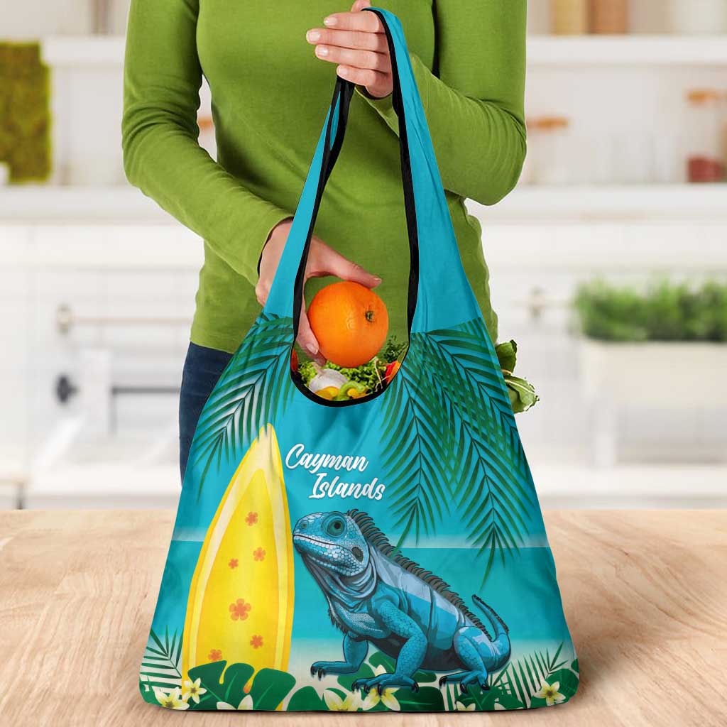 Blue Iguana Cayman Islands Grocery Bag Turquoise Tropical Vibes