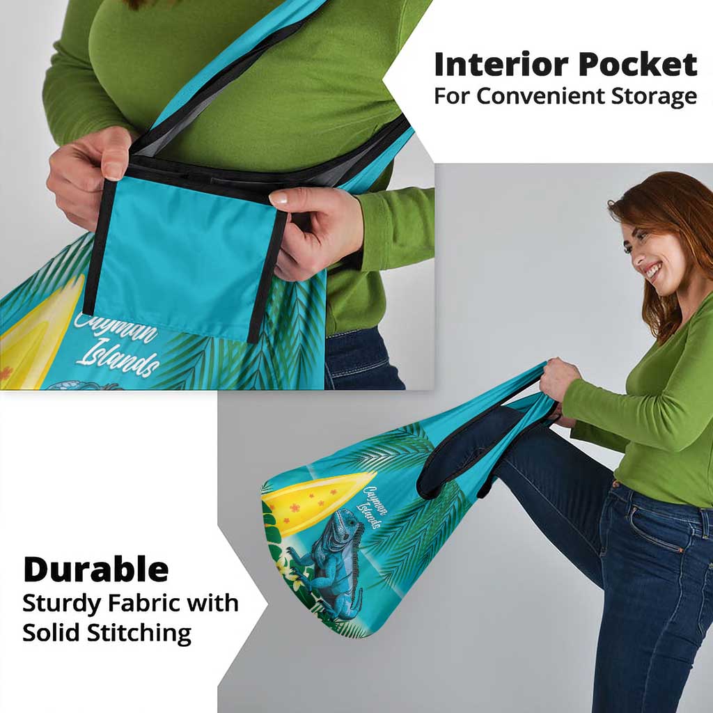 Blue Iguana Cayman Islands Grocery Bag Turquoise Tropical Vibes