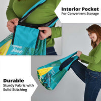 Blue Iguana Cayman Islands Grocery Bag Turquoise Tropical Vibes