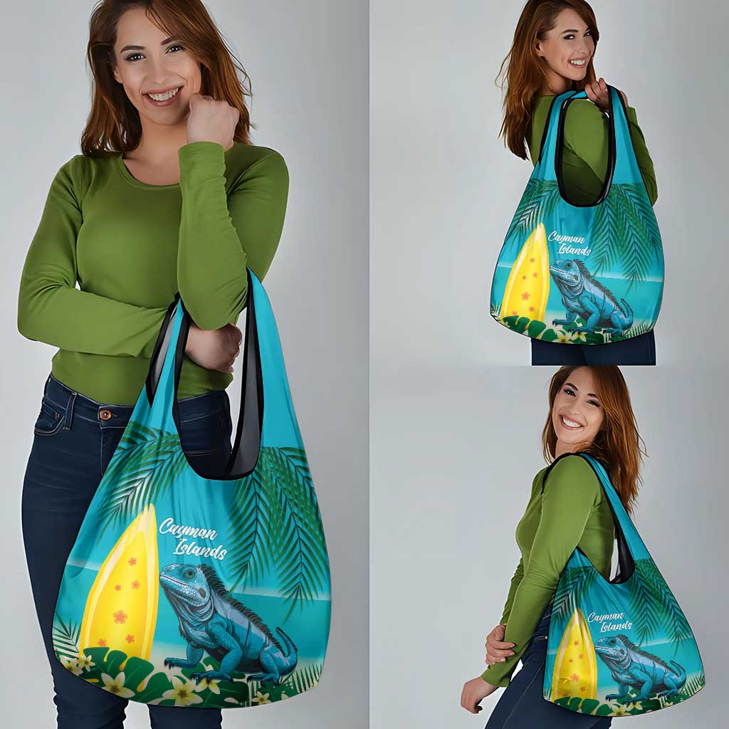 Blue Iguana Cayman Islands Grocery Bag Turquoise Tropical Vibes