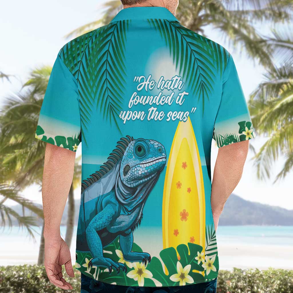 Blue Iguana Cayman Islands Hawaiian Shirt Turquoise Tropical Vibes - Wonder Print Shop