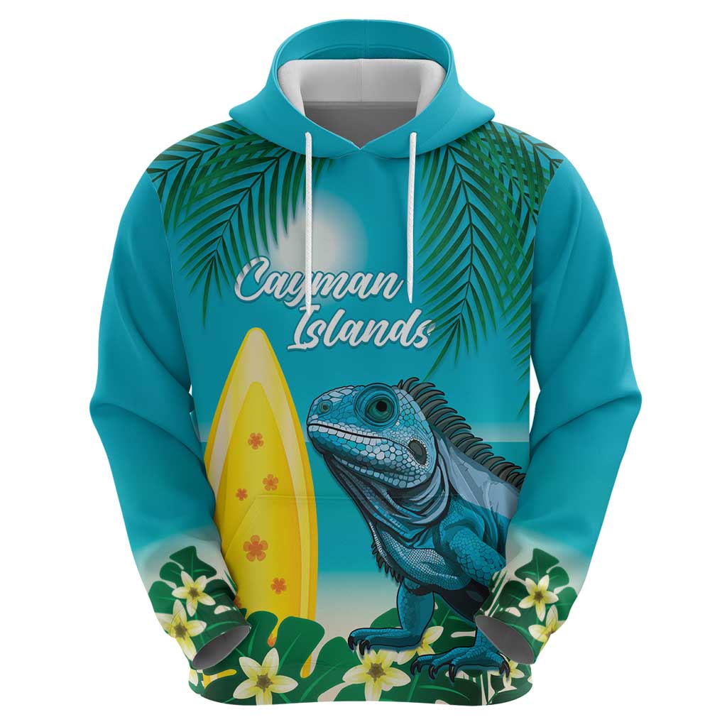 Blue Iguana Cayman Islands Hoodie Turquoise Tropical Vibes - Wonder Print Shop