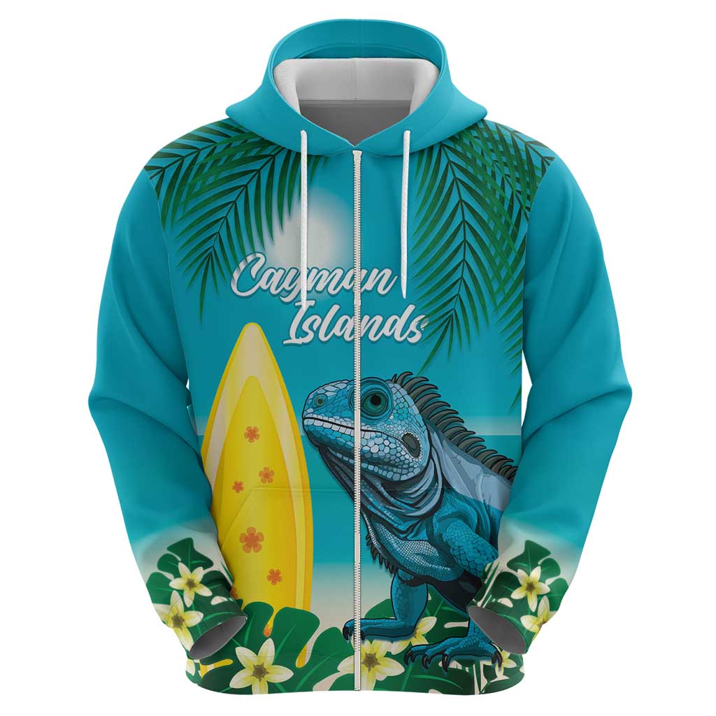 Blue Iguana Cayman Islands Hoodie Turquoise Tropical Vibes - Wonder Print Shop