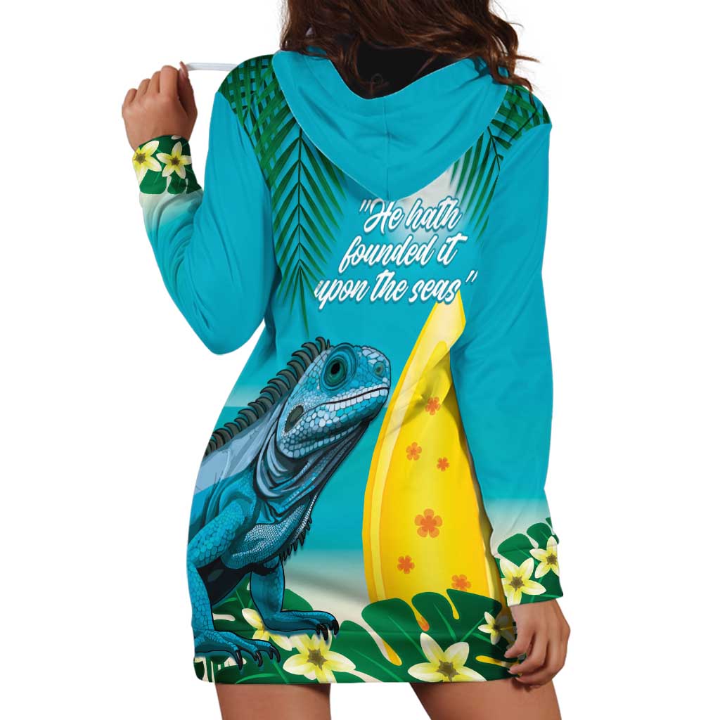 Blue Iguana Cayman Islands Hoodie Dress Turquoise Tropical Vibes - Wonder Print Shop