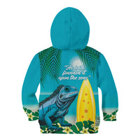 Blue Iguana Cayman Islands Kid Hoodie Turquoise Tropical Vibes - Wonder Print Shop