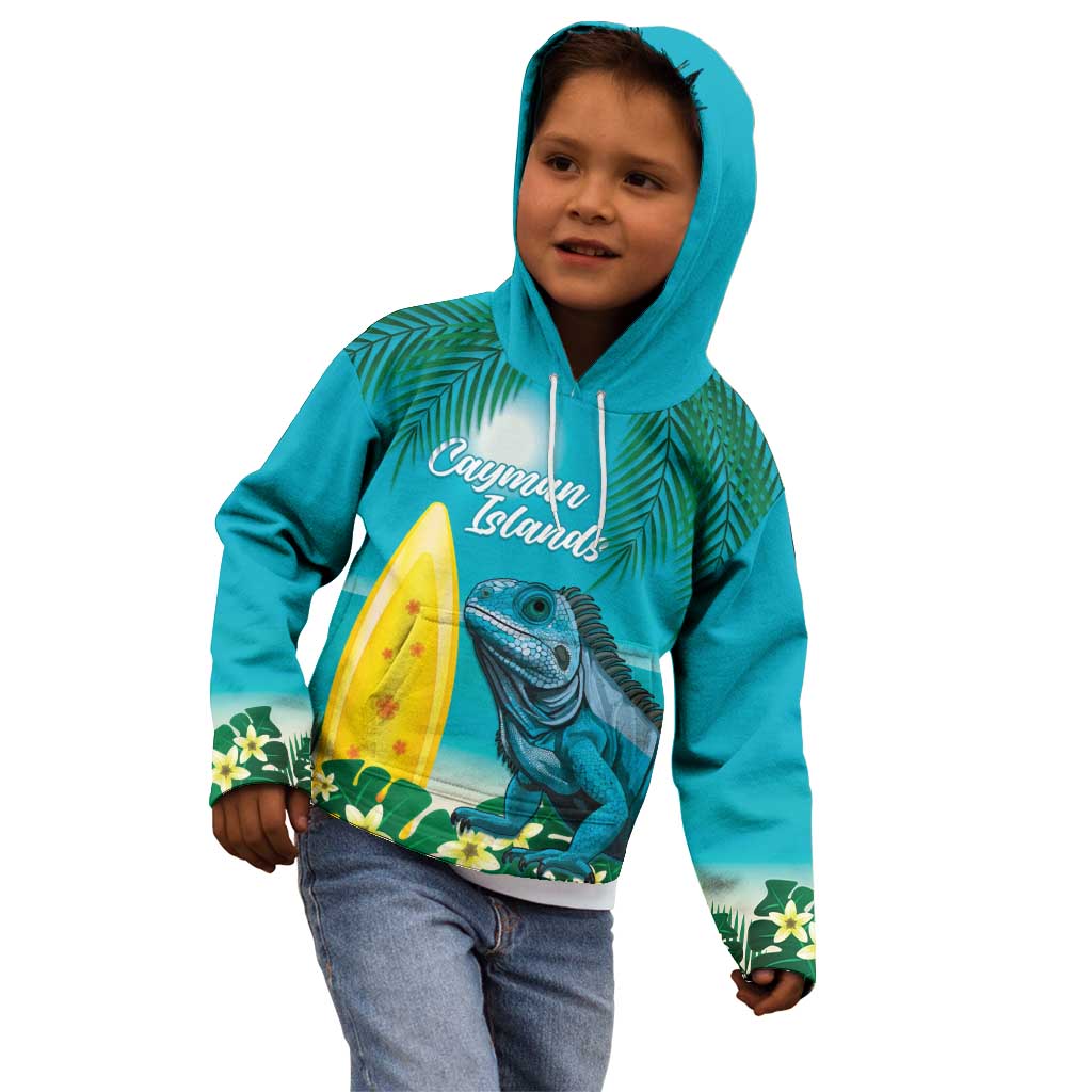 Blue Iguana Cayman Islands Kid Hoodie Turquoise Tropical Vibes - Wonder Print Shop