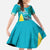 Blue Iguana Cayman Islands Kid Short Sleeve Dress Turquoise Tropical Vibes - Wonder Print Shop