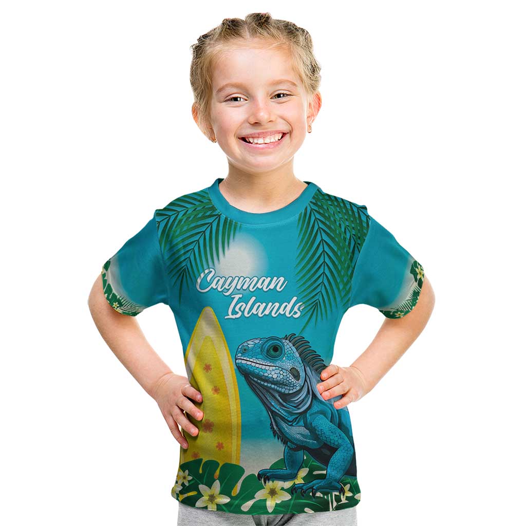 Blue Iguana Cayman Islands Kid T Shirt Turquoise Tropical Vibes - Wonder Print Shop