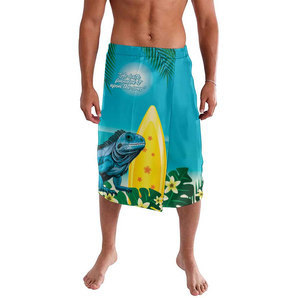 Blue Iguana Cayman Islands Lavalava Turquoise Tropical Vibes - Wonder Print Shop
