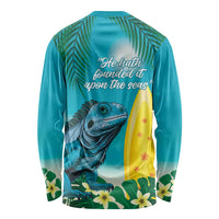 Blue Iguana Cayman Islands Long Sleeve Shirt Turquoise Tropical Vibes - Wonder Print Shop