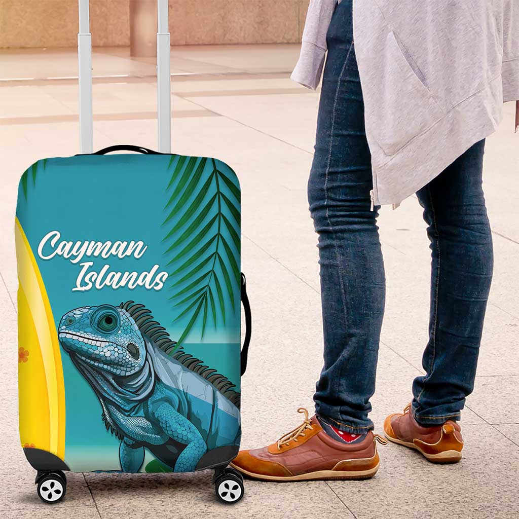 Blue Iguana Cayman Islands Luggage Cover Turquoise Tropical Vibes - Wonder Print Shop