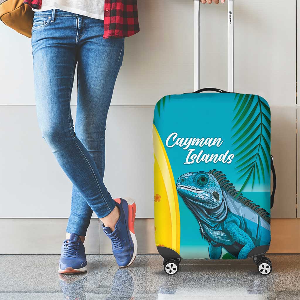 Blue Iguana Cayman Islands Luggage Cover Turquoise Tropical Vibes - Wonder Print Shop