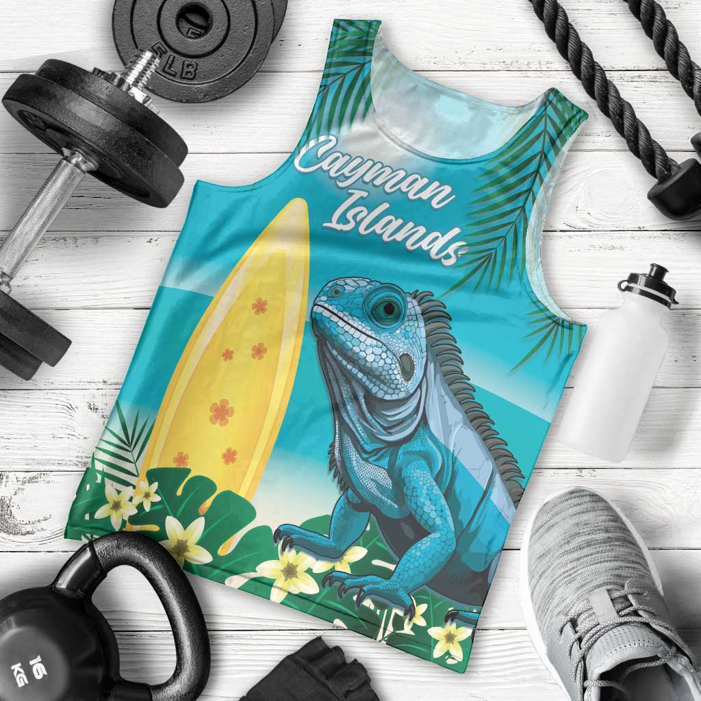 Blue Iguana Cayman Islands Men Tank Top Turquoise Tropical Vibes - Wonder Print Shop