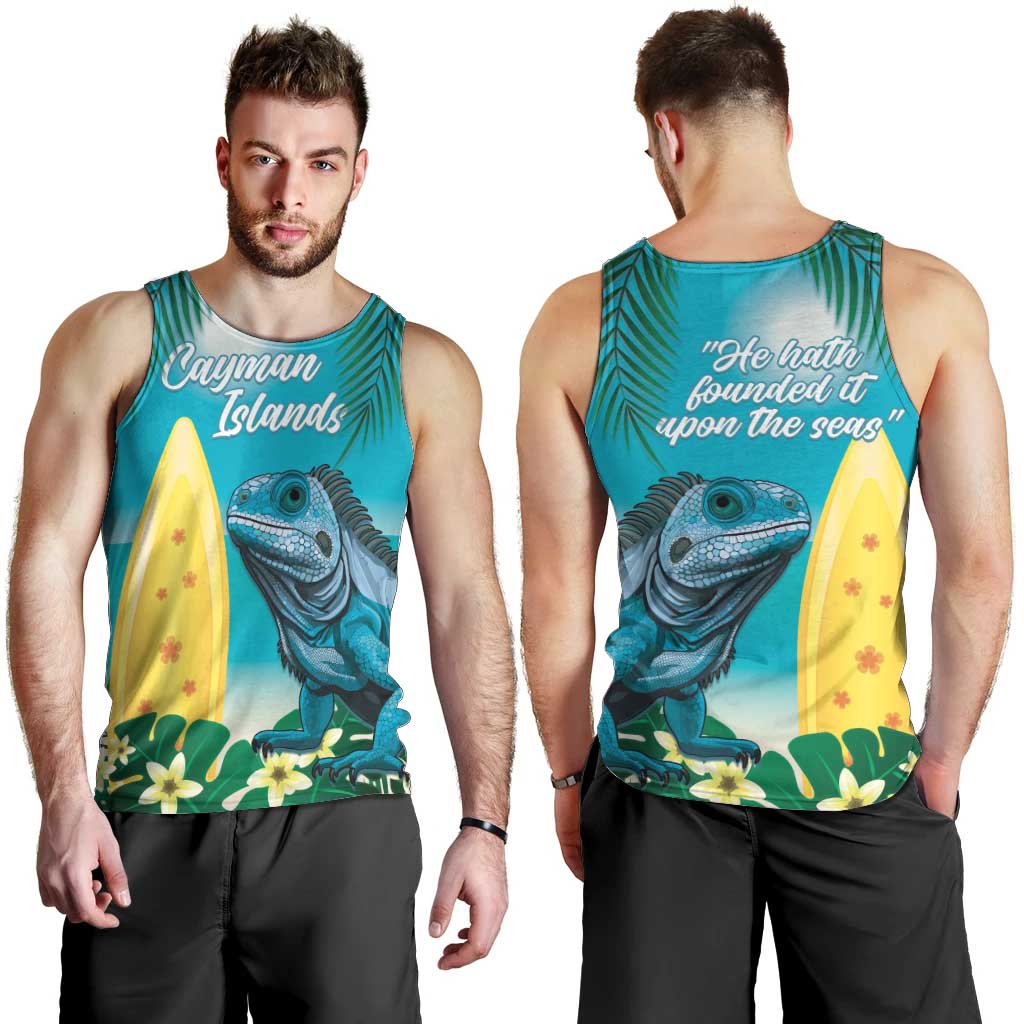 Blue Iguana Cayman Islands Men Tank Top Turquoise Tropical Vibes - Wonder Print Shop
