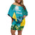 Blue Iguana Cayman Islands Off Shoulder Short Dress Turquoise Tropical Vibes - Wonder Print Shop