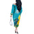 Blue Iguana Cayman Islands Off The Shoulder Long Sleeve Dress Turquoise Tropical Vibes - Wonder Print Shop