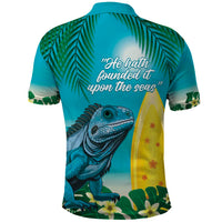 Blue Iguana Cayman Islands Polo Shirt Turquoise Tropical Vibes - Wonder Print Shop