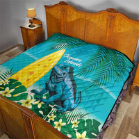Blue Iguana Cayman Islands Quilt Turquoise Tropical Vibes - Wonder Print Shop