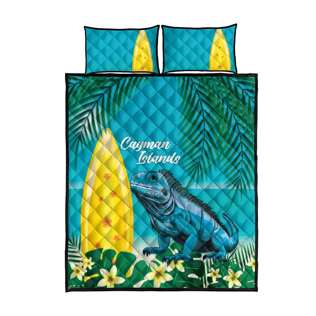 Blue Iguana Cayman Islands Quilt Bed Set Turquoise Tropical Vibes - Wonder Print Shop