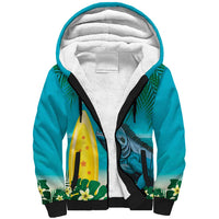 Blue Iguana Cayman Islands Sherpa Hoodie Turquoise Tropical Vibes - Wonder Print Shop