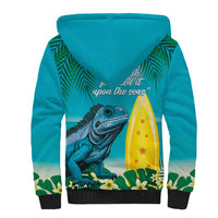 Blue Iguana Cayman Islands Sherpa Hoodie Turquoise Tropical Vibes - Wonder Print Shop