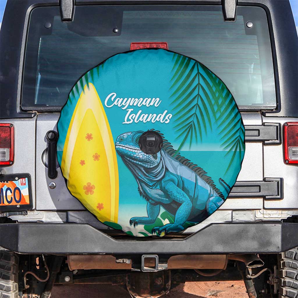 Blue Iguana Cayman Islands Spare Tire Cover Turquoise Tropical Vibes - Wonder Print Shop