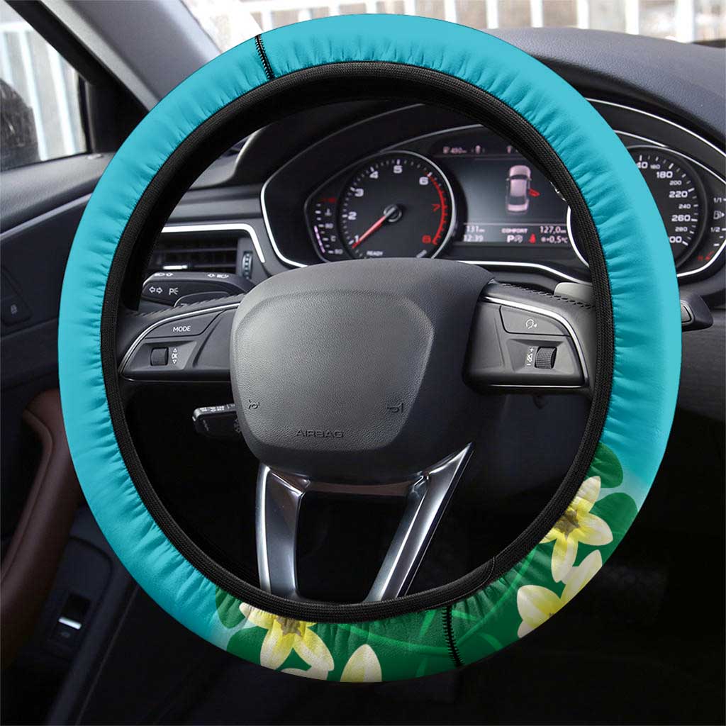 Blue Iguana Cayman Islands Steering Wheel Cover Turquoise Tropical Vibes - Wonder Print Shop