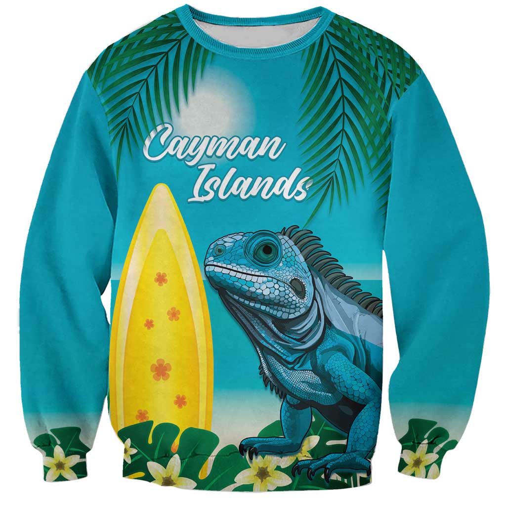 Blue Iguana Cayman Islands Sweatshirt Turquoise Tropical Vibes - Wonder Print Shop