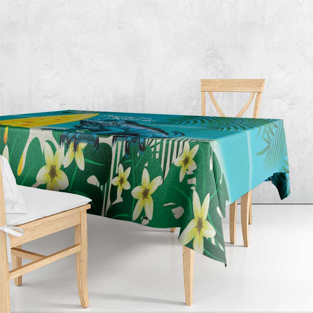 Blue Iguana Cayman Islands Tablecloth Turquoise Tropical Vibes - Wonder Print Shop