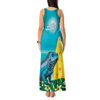 Blue Iguana Cayman Islands Tank Maxi Dress Turquoise Tropical Vibes - Wonder Print Shop