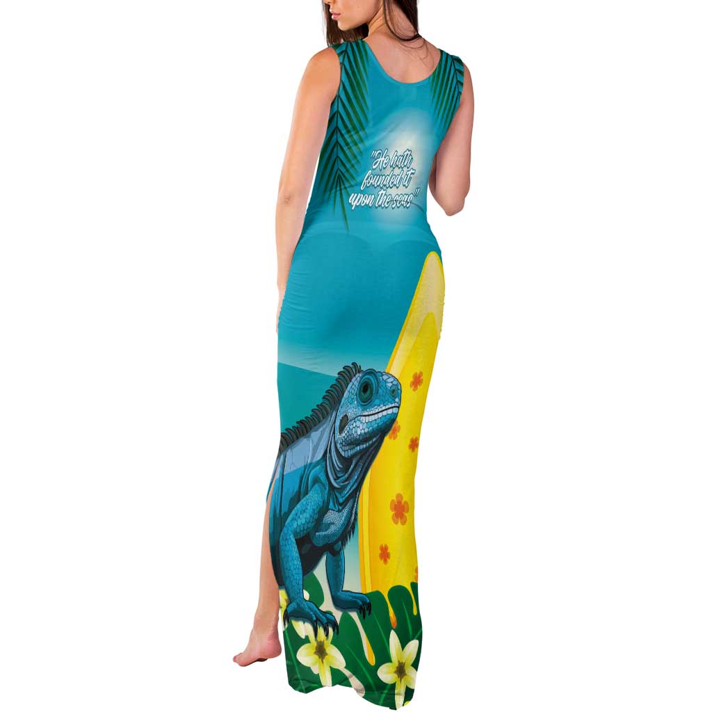 Blue Iguana Cayman Islands Tank Maxi Dress Turquoise Tropical Vibes - Wonder Print Shop