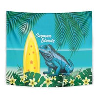 Blue Iguana Cayman Islands Tapestry Turquoise Tropical Vibes - Wonder Print Shop