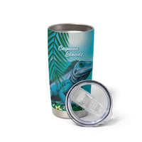 Blue Iguana Cayman Islands Tumbler Cup Turquoise Tropical Vibes - Wonder Print Shop