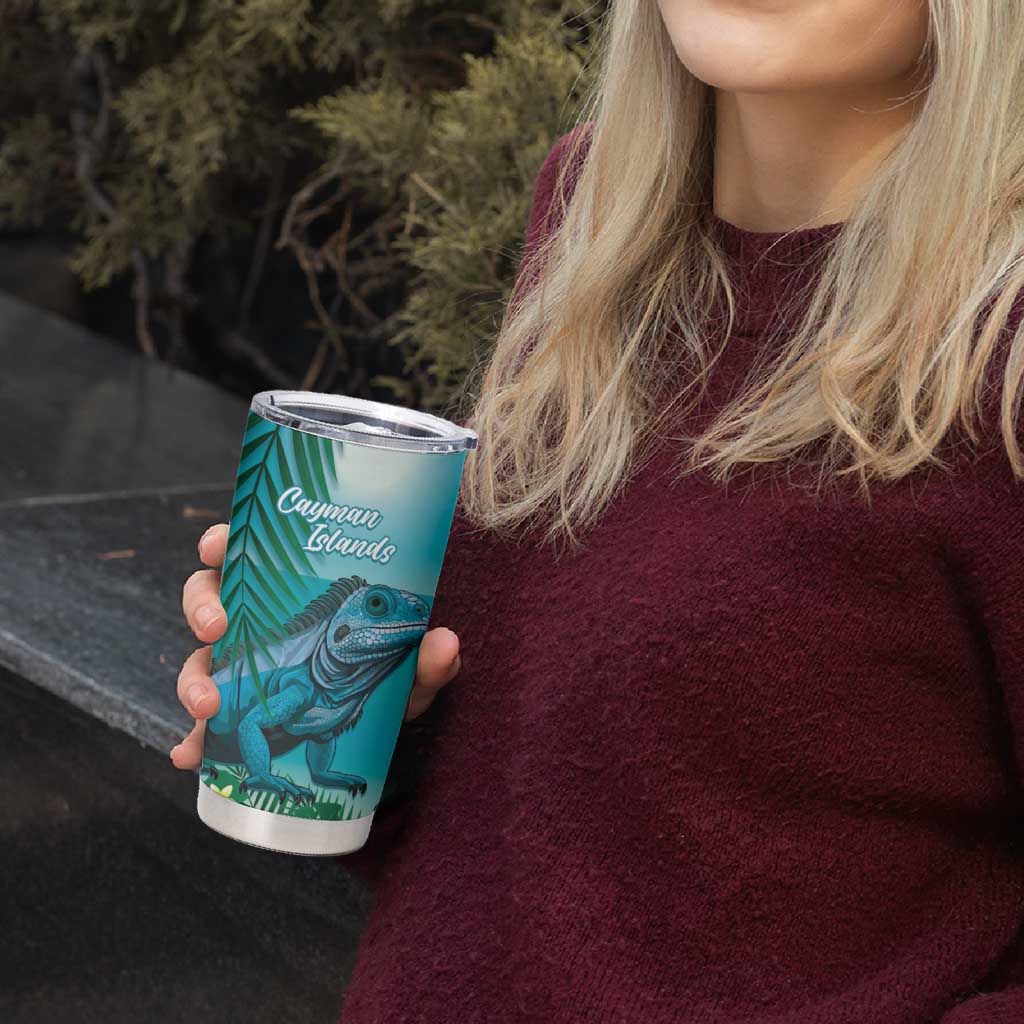 Blue Iguana Cayman Islands Tumbler Cup Turquoise Tropical Vibes - Wonder Print Shop