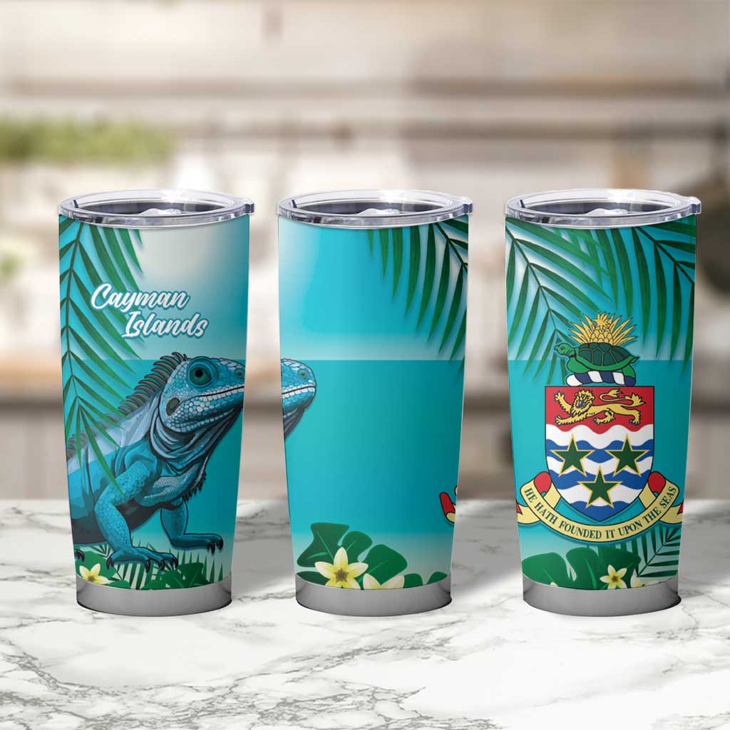 Blue Iguana Cayman Islands Tumbler Cup Turquoise Tropical Vibes - Wonder Print Shop